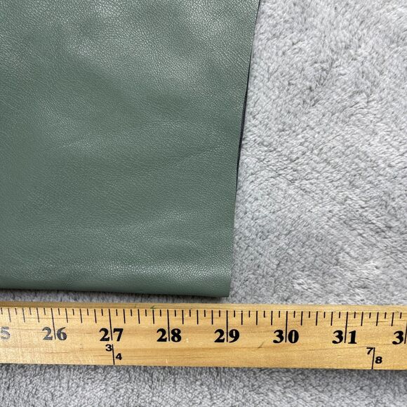 Zara Pants Womens Large Green Faux Leather Elastic Waist Straight Leg - Picture 13 of 15